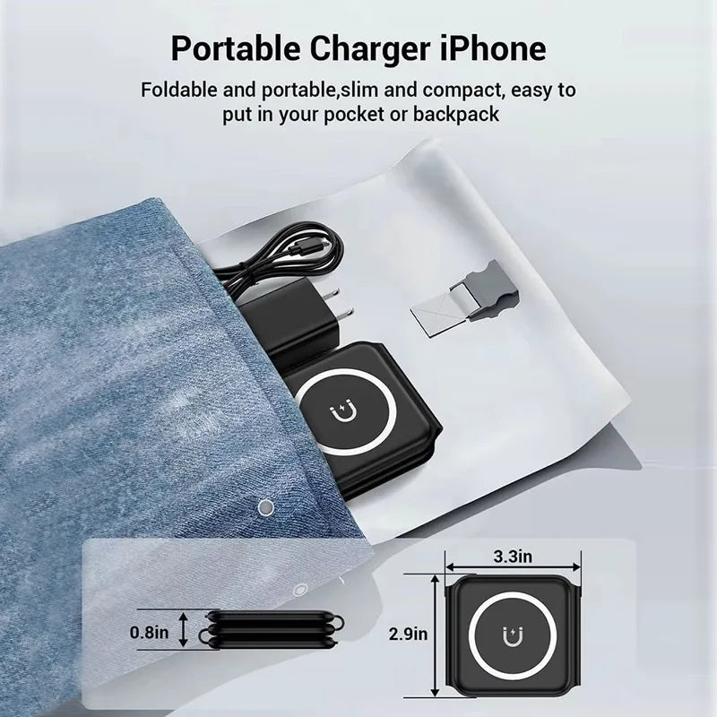 TechFlow™ 3-in-1 Foldable Magnetic Charging Station