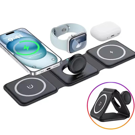 TechFlow™ 3-in-1 Foldable Magnetic Charging Station